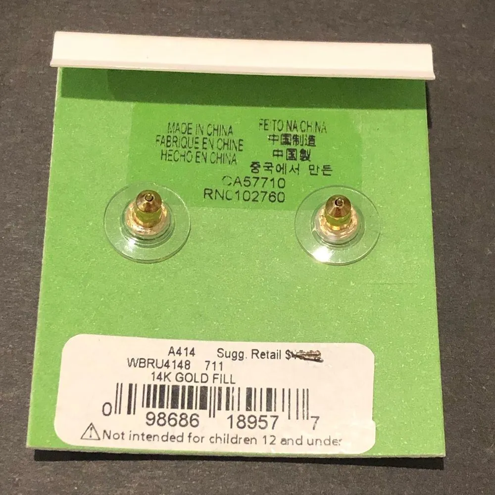 KATE SPADE 14k Gold Filled MRS Script Stud Earrings - Image 2