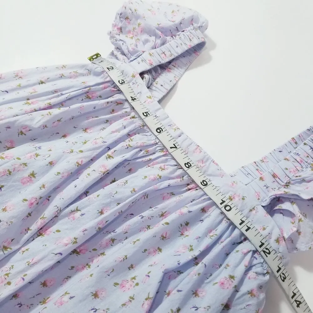 Mable Ditsy Floral Ruffle Tiered Maxi Dress Fit and Flare side Pockets Pink - Image 4