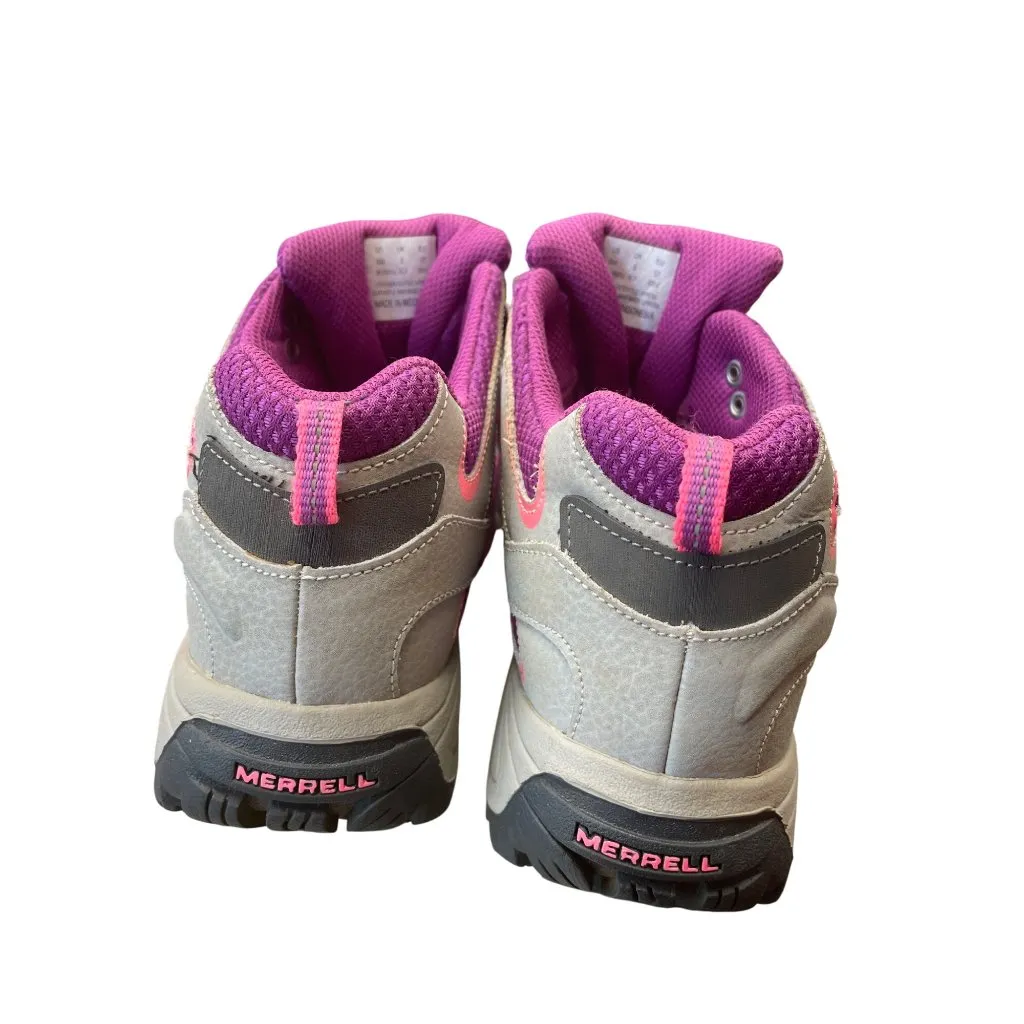 Merrell Womens gray pink leather waterproof Hiking Shoes Sneakers 6M SKU 9110 - Image 11