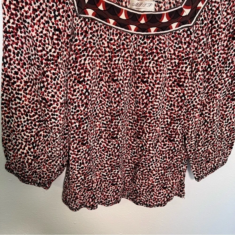 Max Studio M.S.S.P. Square Neck Blouse Multi Dots - Image 4