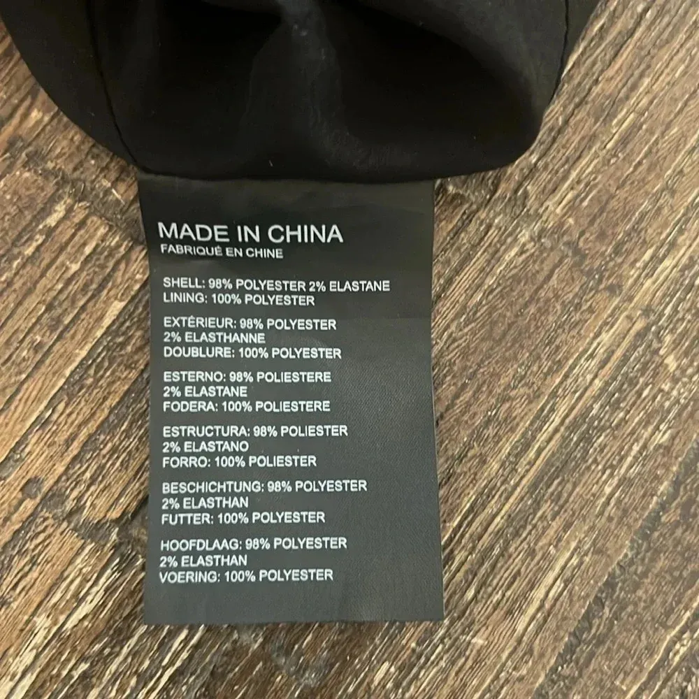 Club Monaco Kaisie Dress Black White 3/4 Sleeve Stretch Knit Lined Size 6 - Image 7