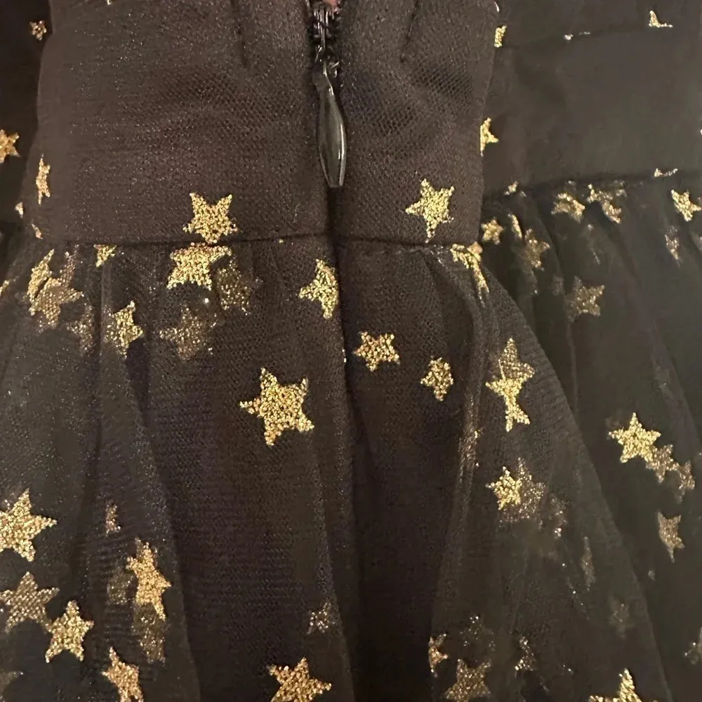 NWT Lulus Favorite Moment Gold and Black Star Print Skater Dress - Image 6
