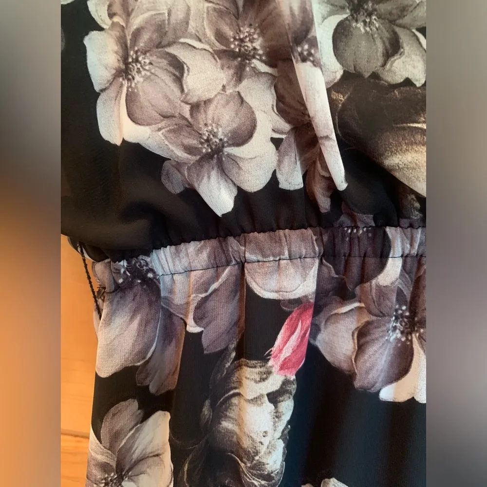 Women’s Nine West dress size 12 with sheer flutter sleeves and a tie neck. - Image 8