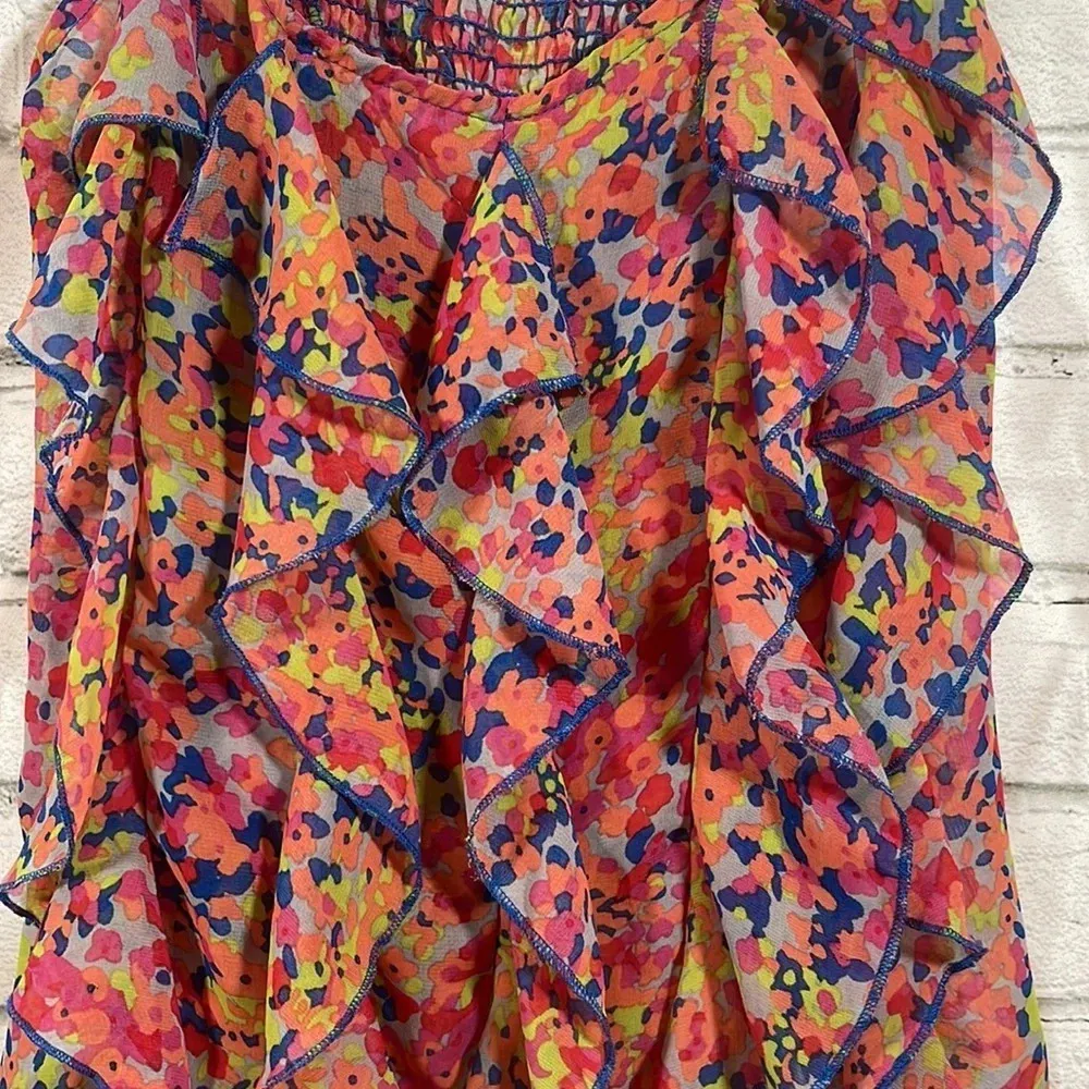 Women’s multi-color flowy tank top - Image 2