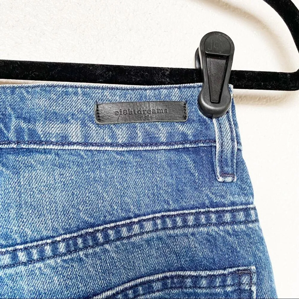 Ei8htdreams Tweed Zipper Hem Denim Jeans Size 25 Blue - Image 6