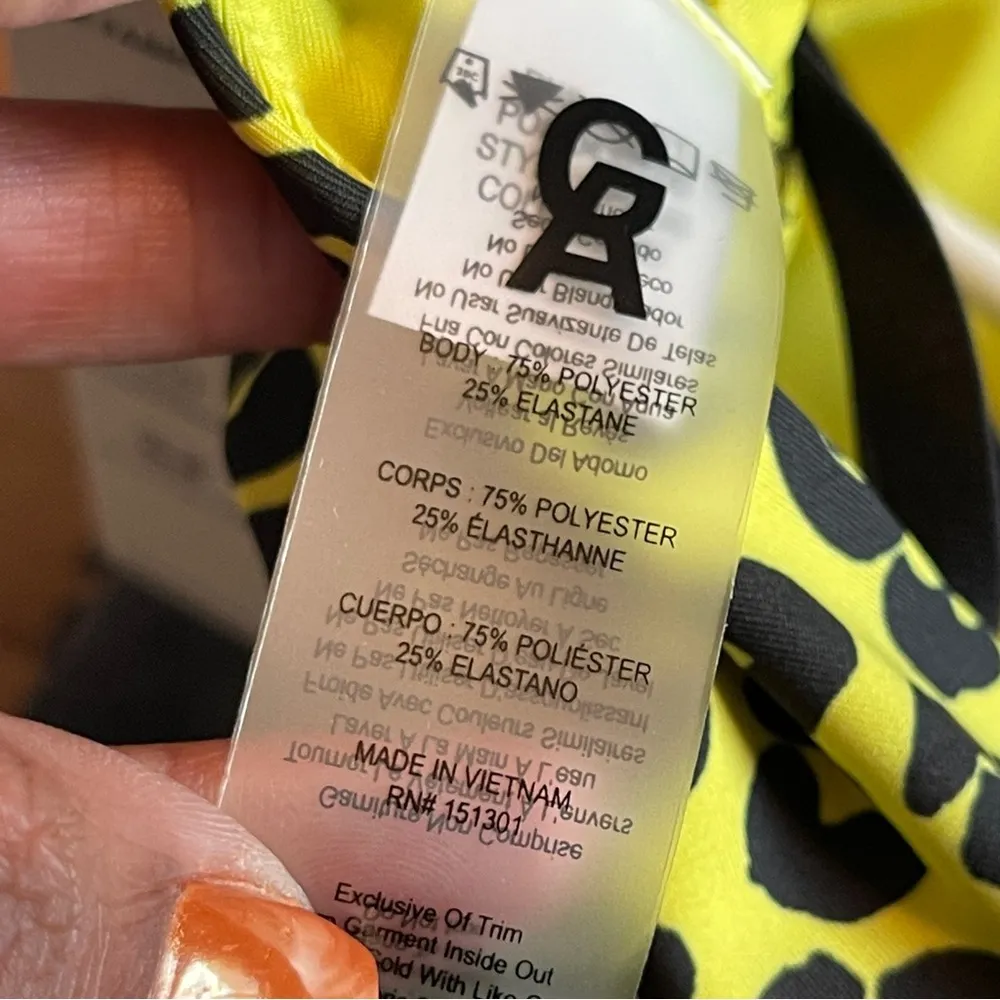 GOOD AMERICAN | Yellow Animal Print Sports Bra Sz XS - Image 6