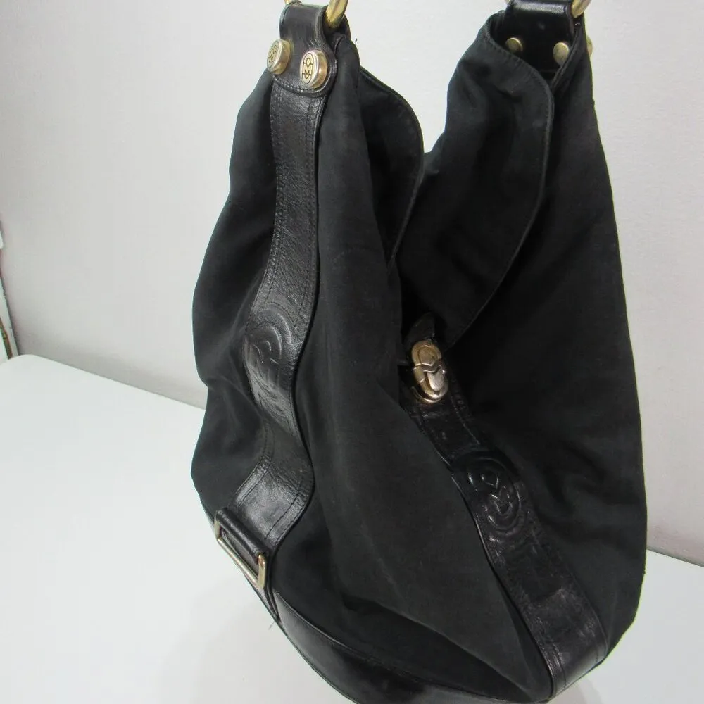 Marino Orlandi Shoulder Sling Bucket Bag Black Italian Leather Boho Y2K Grunge - Image 2