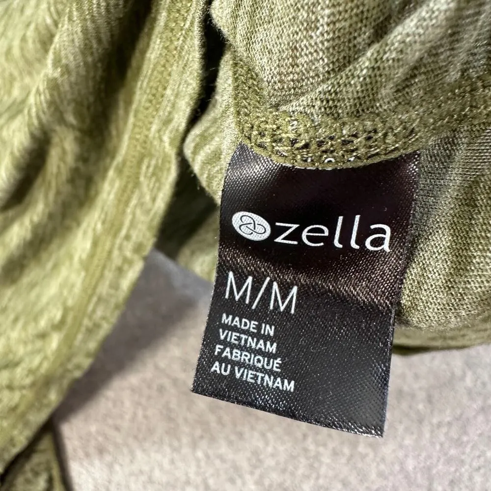 Zella Split Back Athletic Tank Women's Medium Heathered Green Active Gym Workout - Image 4