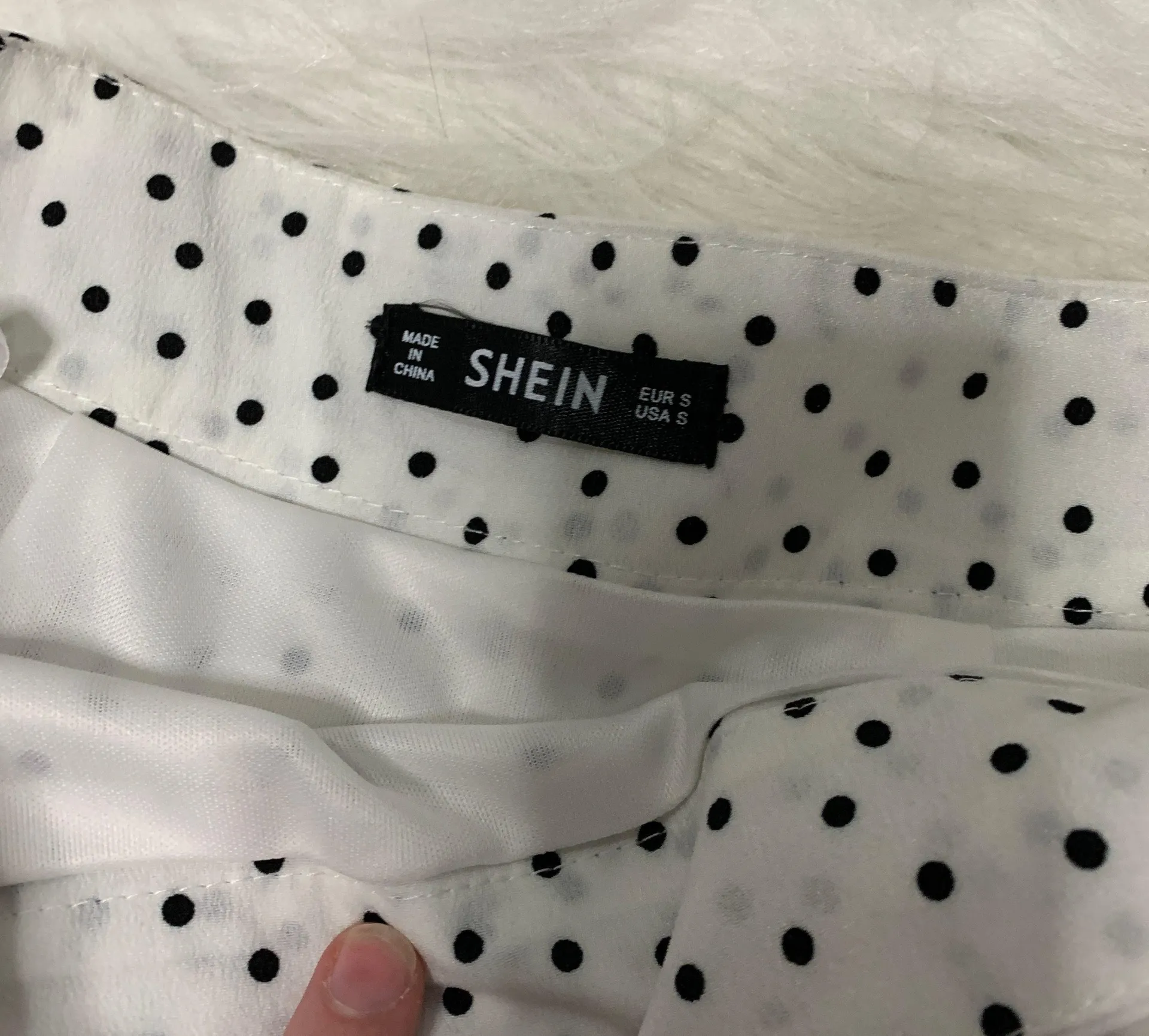 White & Black Polka Dot Mini Skirt - Image 4