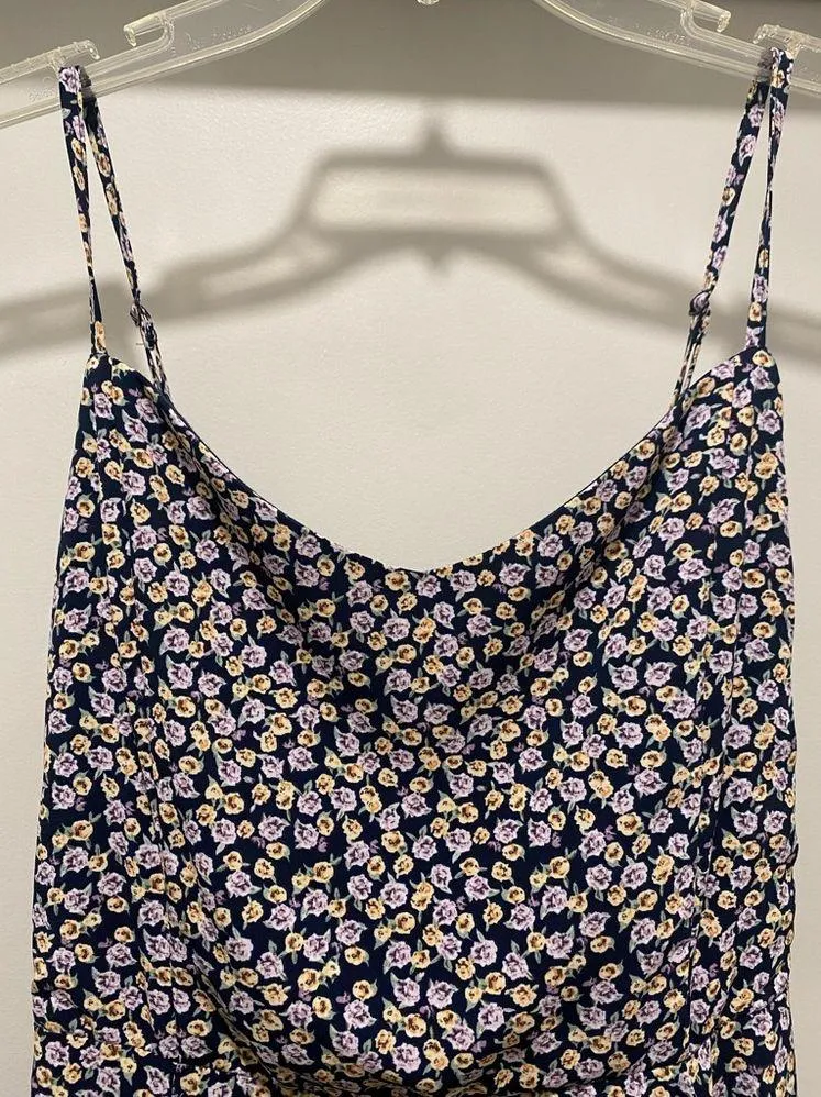 NWT  90s Inspired Floral Summer Mini Dress With Criss Cross Tie Back - Image 2