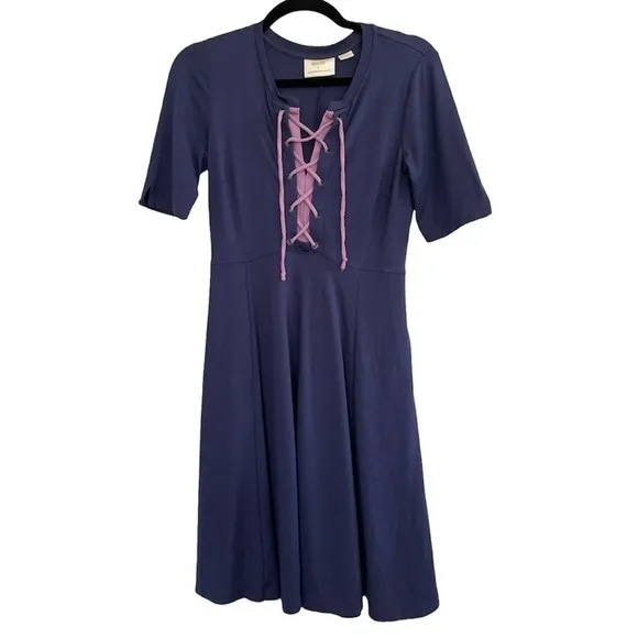 Anthropologie Maeve Renaissance Lace Up Dress‎ Size XS - Image 2