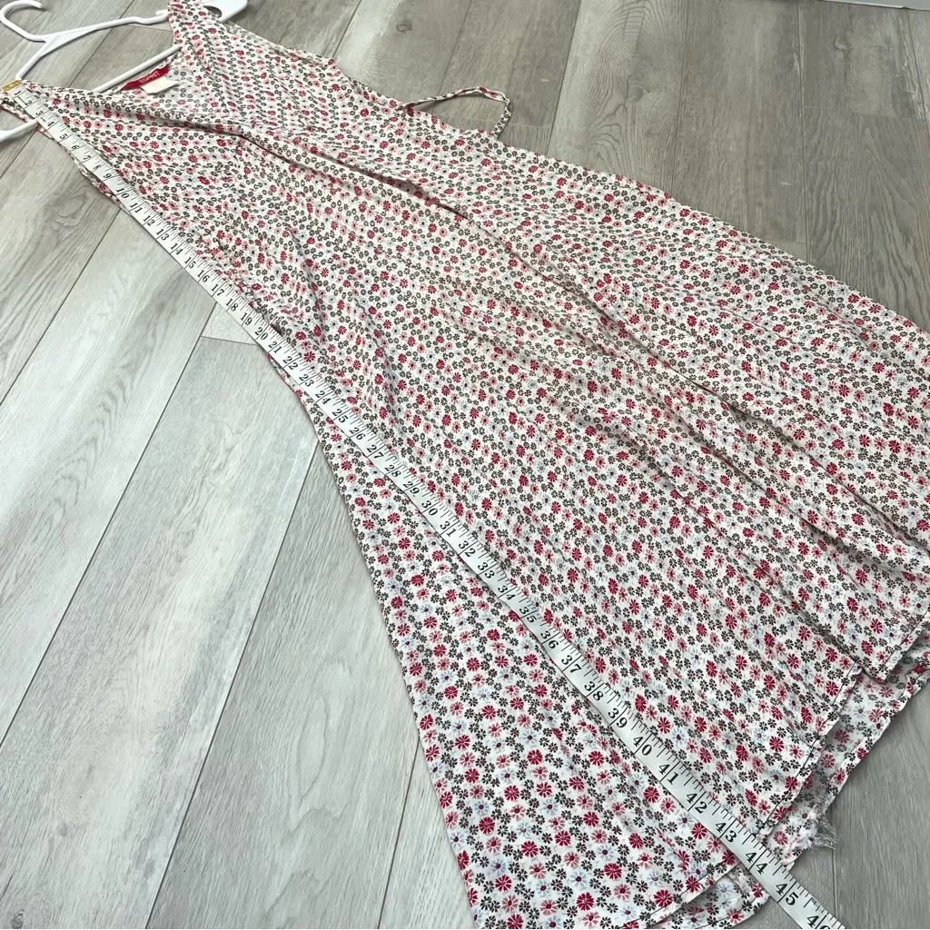 Vintage Espirit Dress floral midi fit flare womens Red (medium) retro 90s party - Image 6