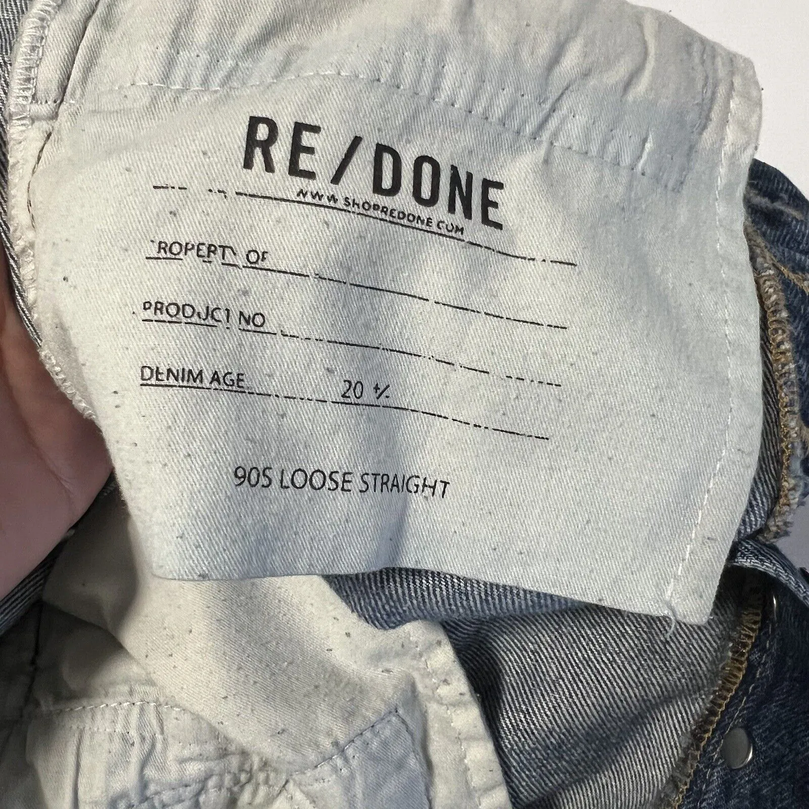 REDONE Sz 25 90s High Rise Loose Straight Leg in Light Worn Blue Distressed - Image 7