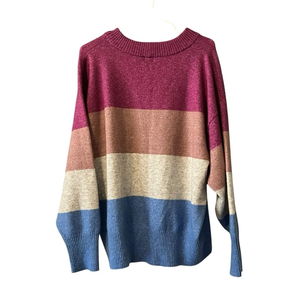 A‎ New Day Women’s Long Sleeve Sweater Size Large Colorful Career Preppy Modern - Image 2