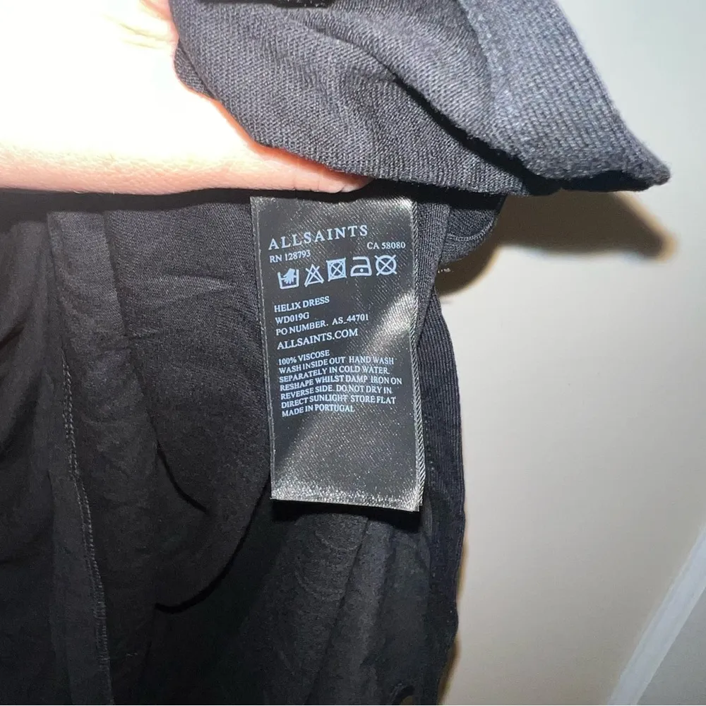 NWT All Saints Helix Cross Front Dress in Black Size 2 - Image 9