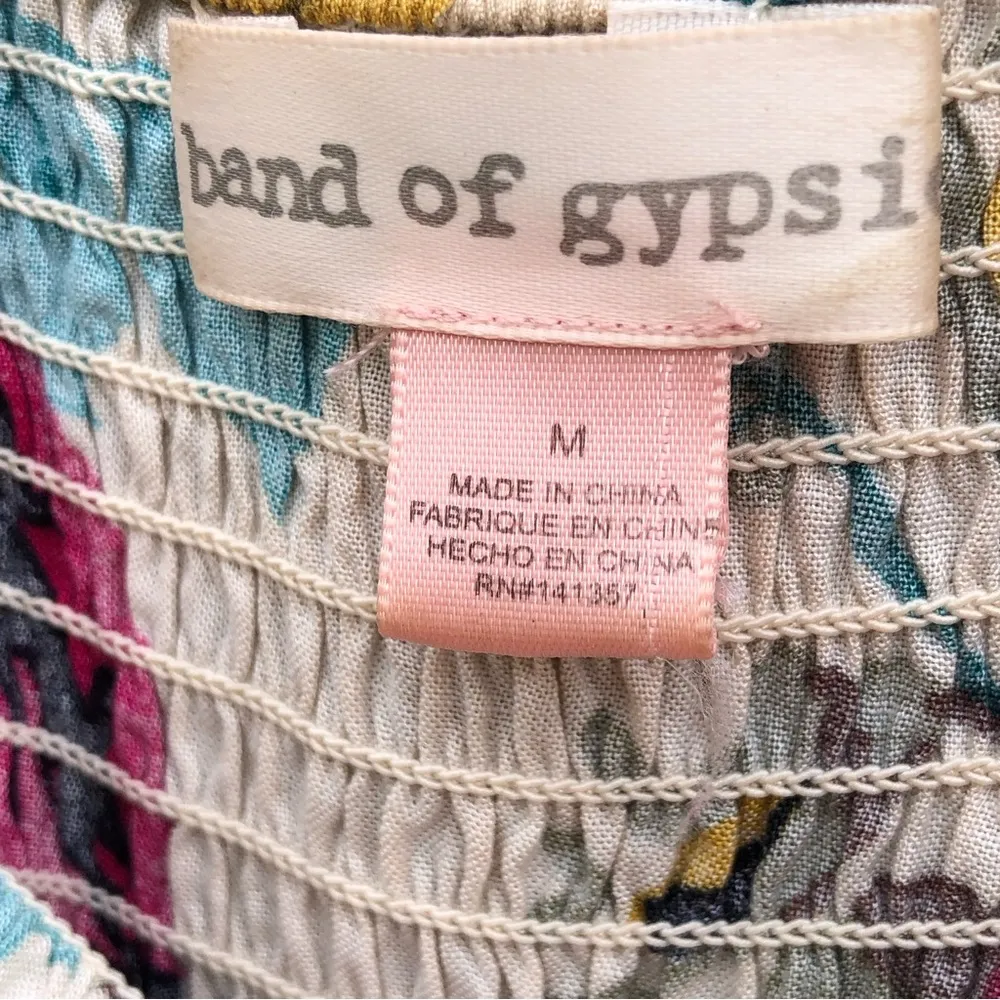 Band of Gypsies Roses Wide Leg Off Shoulder Jumpsuit M - Image 5