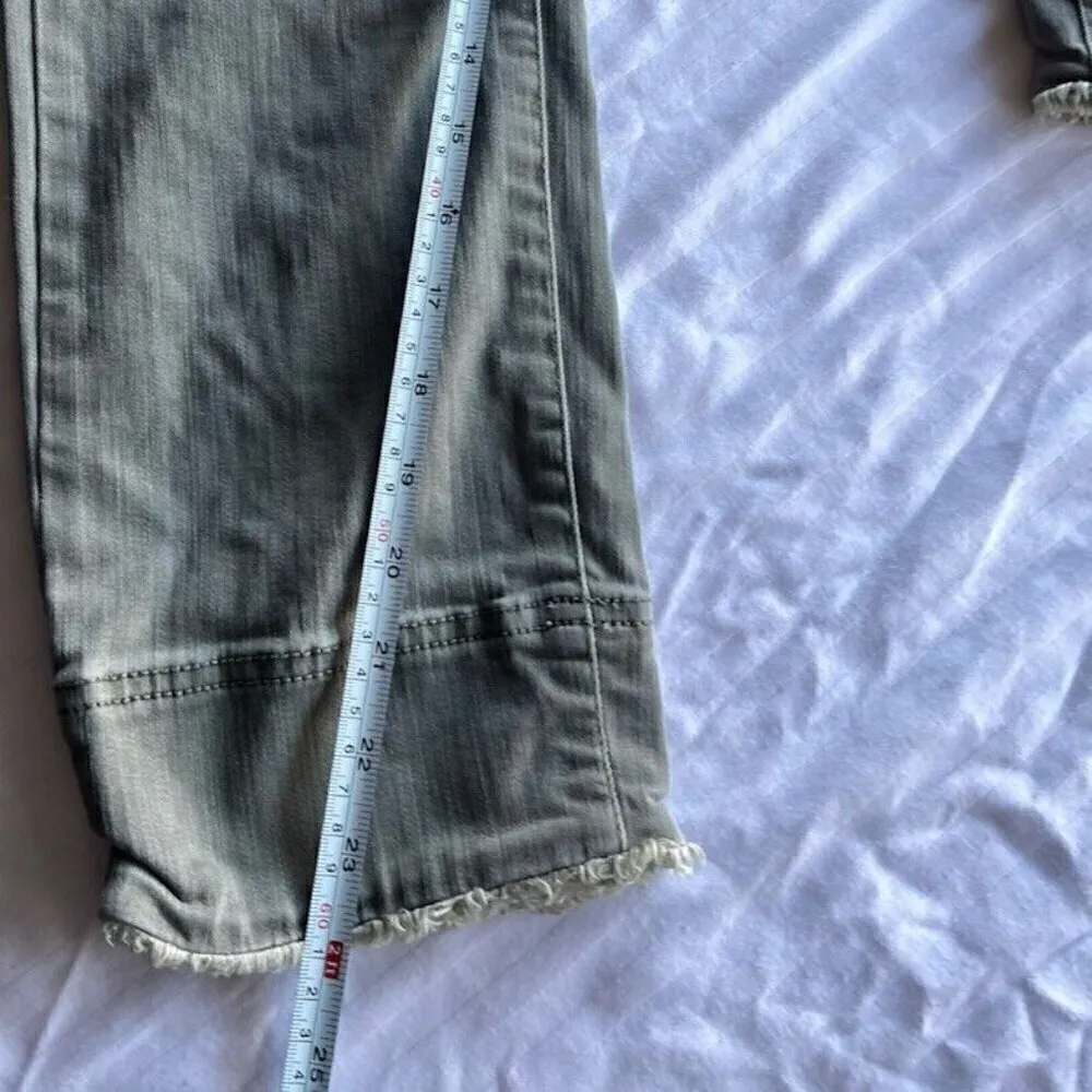 J Jill Denim Jeans Womens 8P Green Authentic Fit Cropped Raw Hem Stretch Sz 8 P - Image 7