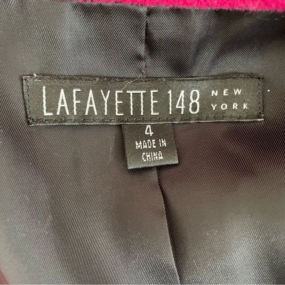 Lafayette 148 New York Raspberry Fuchsia Hot Pink Blazer Wool Angora 4 - Image 9