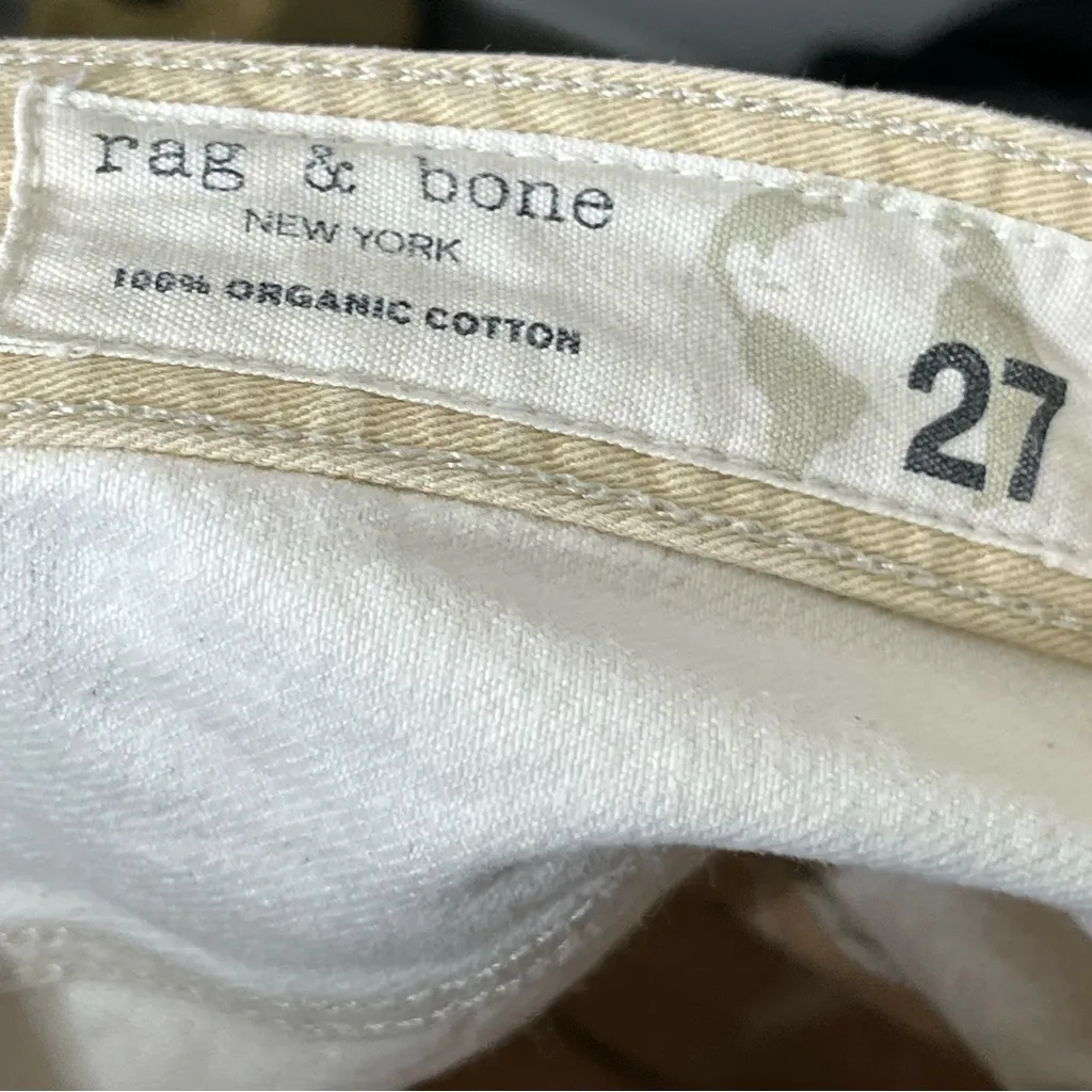 rag & bone Maya High-Rise Ankle Wide Leg Jeans Ecru Size 27 Organic Cotton - Image 14