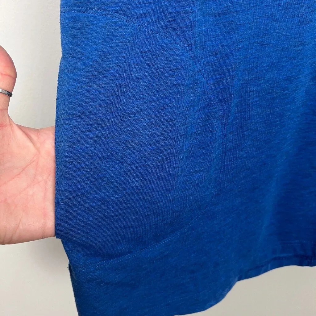 Duluth Trading Co Dry & Mighty Long Sleeve Hoodie Tunic Womens M Blue Wool Blend Size M - Image 7