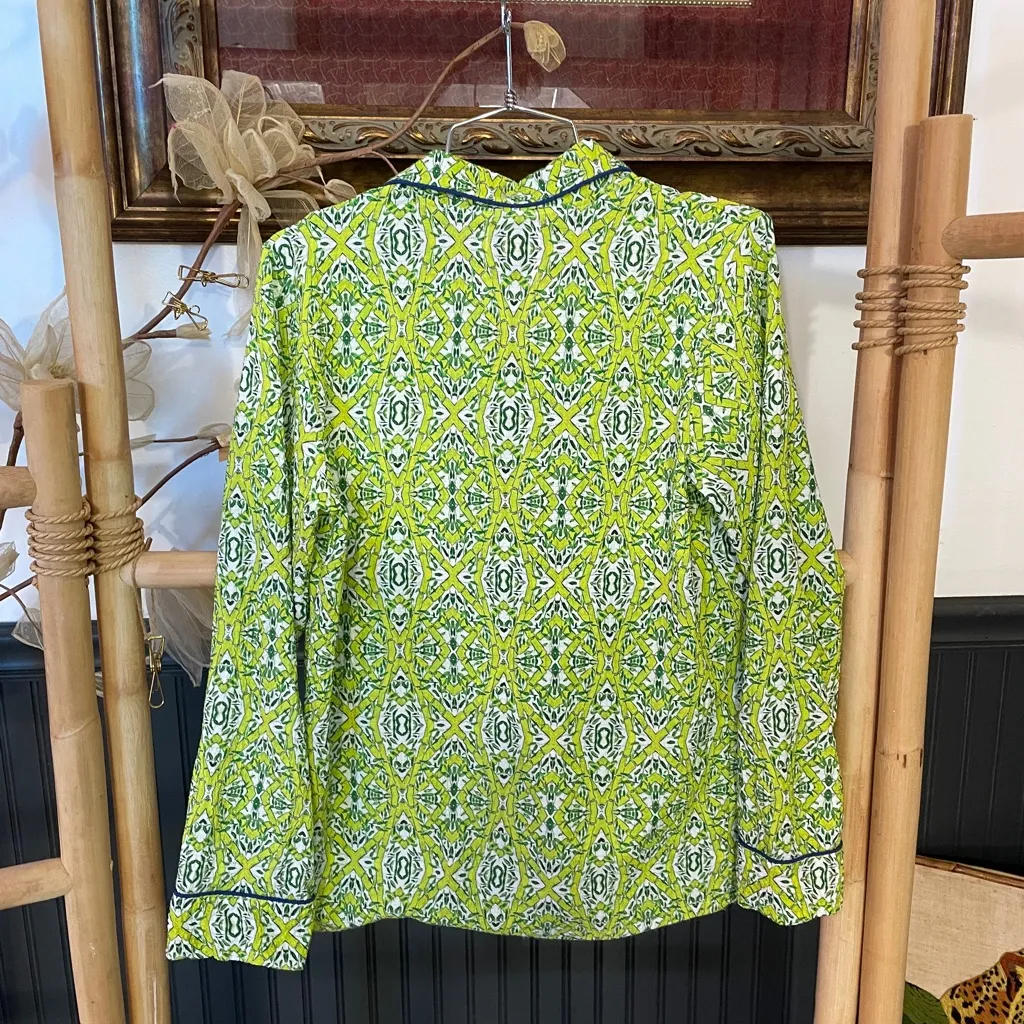 Mandi Paris Designs Lime Green & Blue Southern Boutique Pajama Set - Image 10