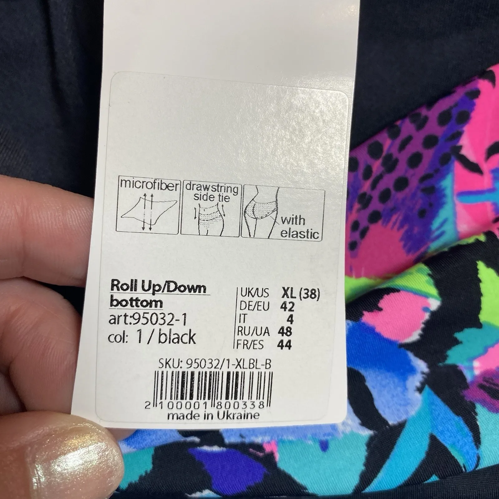 Vintage Anabel Arto Swim‎ Bikini Bottom Women's XL Hipster Geometric Deadstock - Image 4