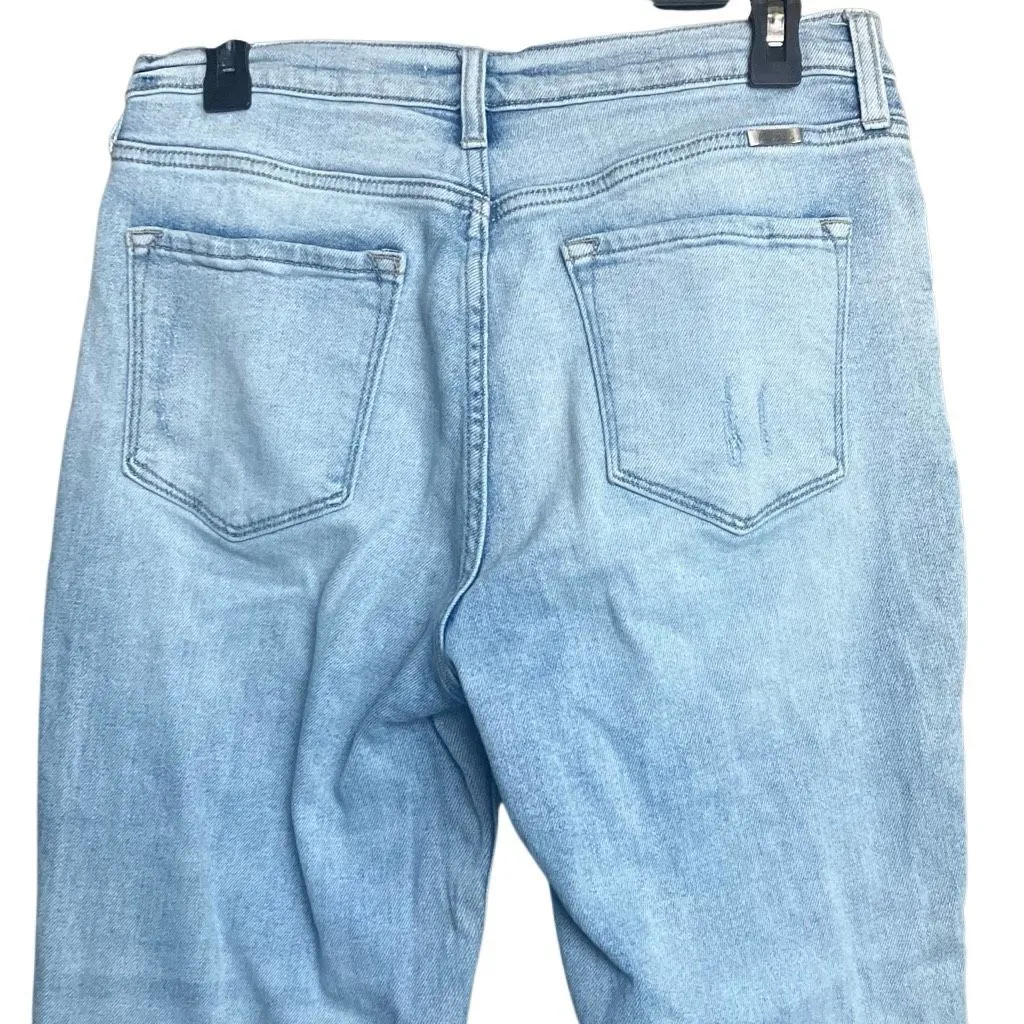 KanCan Maurices Jeans Womens 29 Light Wash Button Fly Raw Hem Distressed Ankle 1 Blue - Image 6