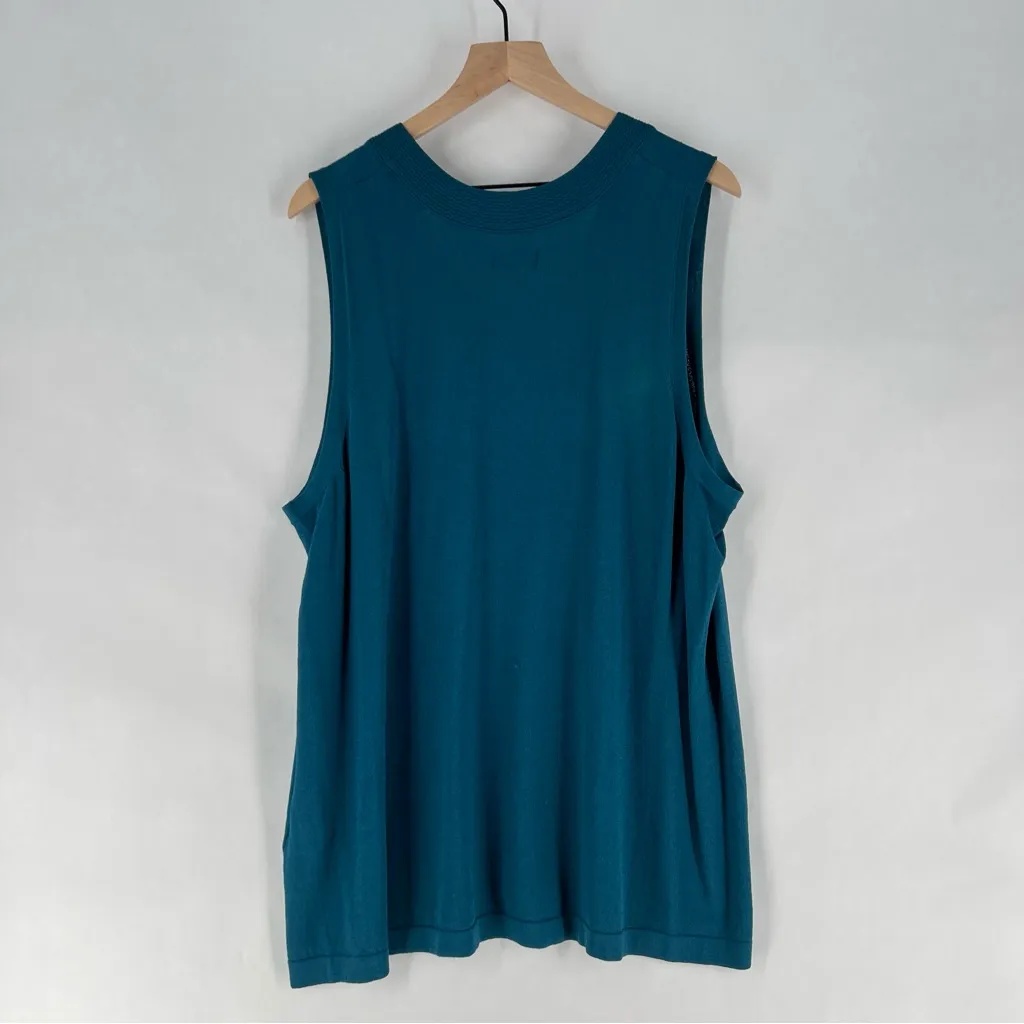 Avenue Womens Size 26/28 Teal Stretch Knit‎ Scoop Neck Sleeveless Swing Top - Image 9