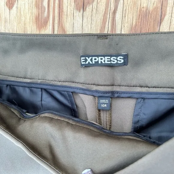 Express olive‎ green pants size 10R grunge work classic casual - Image 4