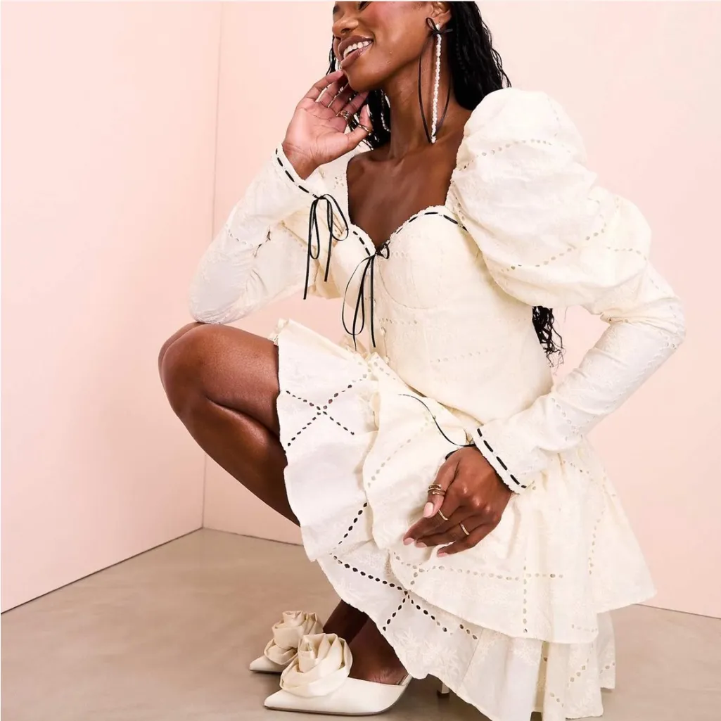 NWT Asos Luxe Broiderie corset dress - size 10 - Image 4