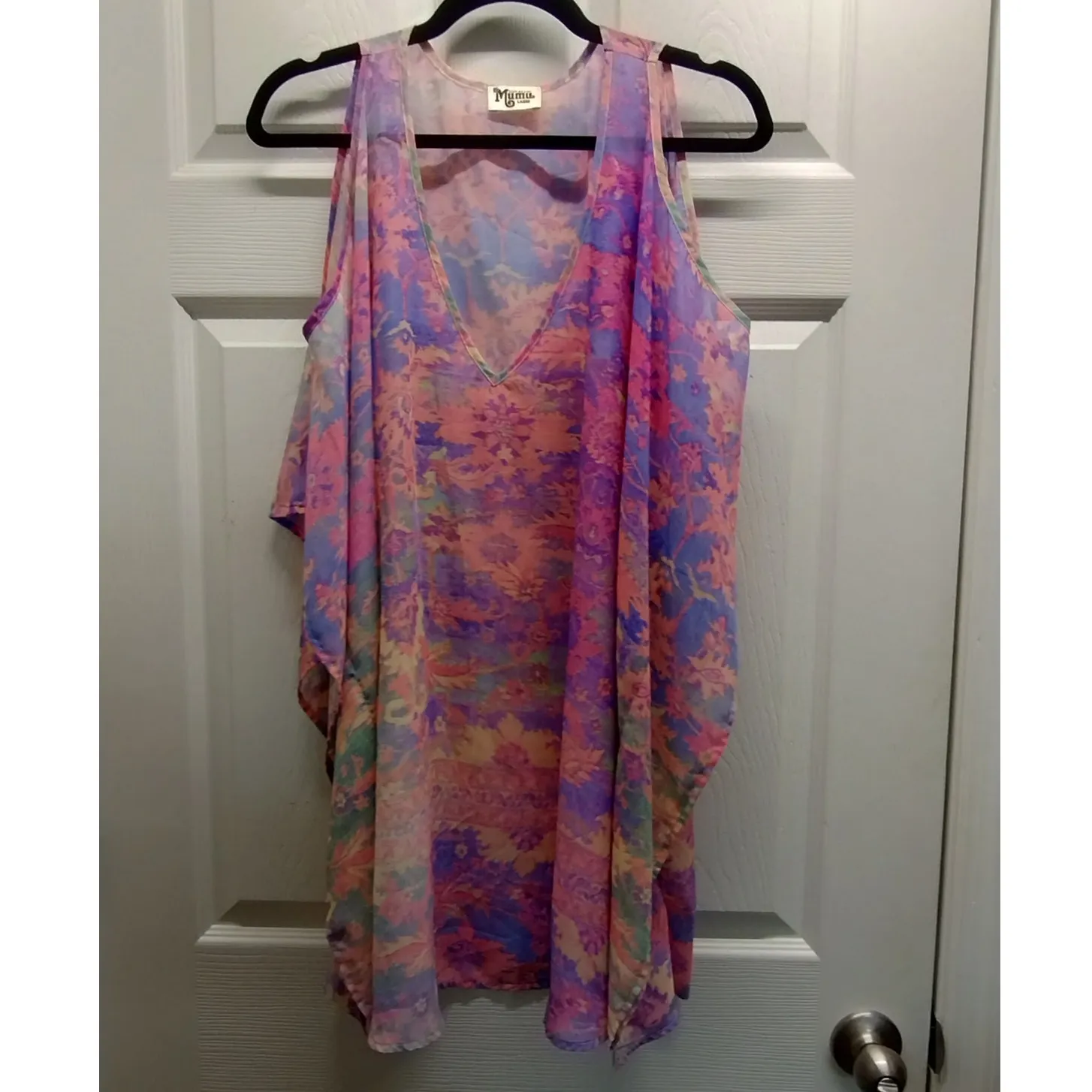 Show Me Your Mumu Size Large Colorful Floral Peta Boo Tunic Malibu Love Inns Top - Image 2