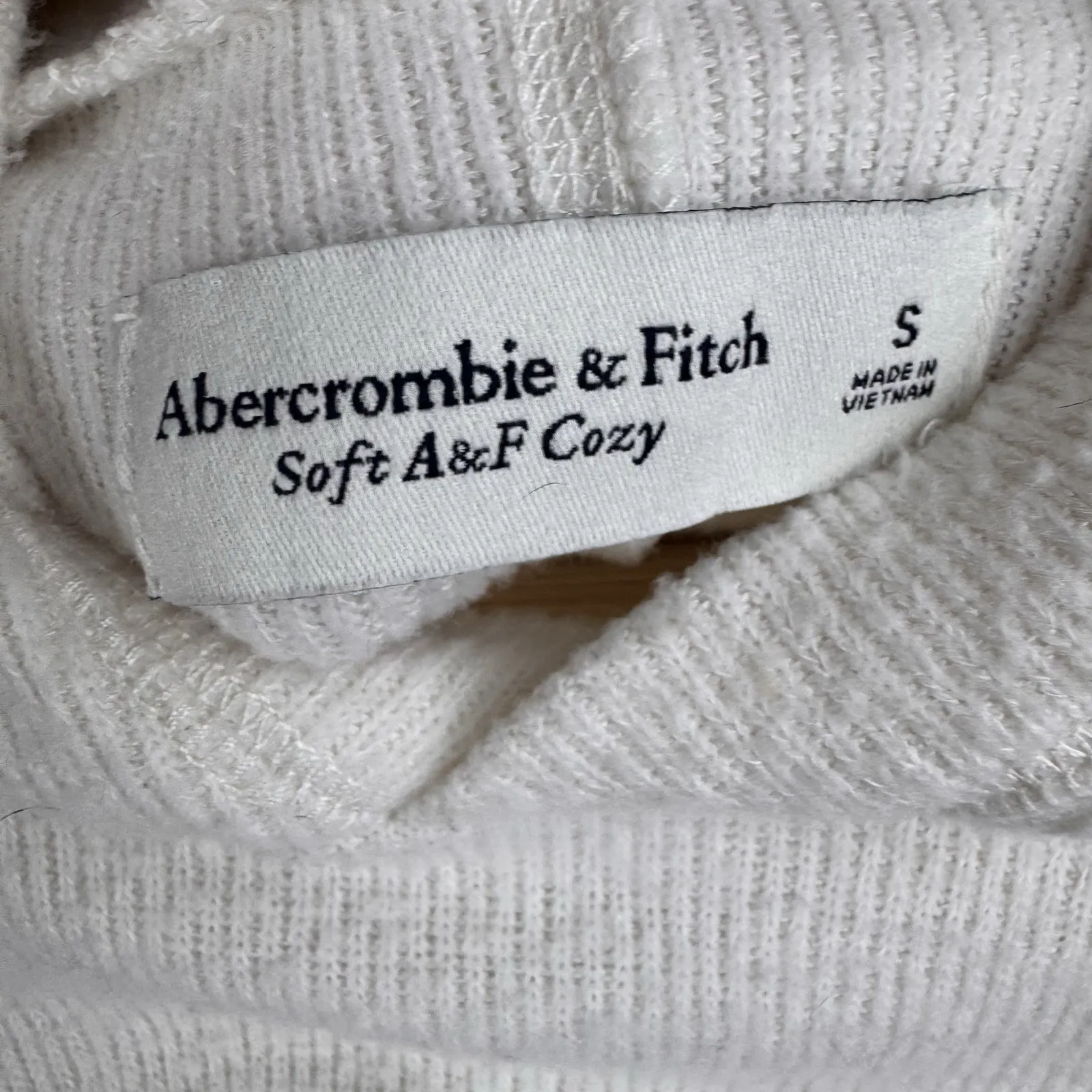 Abercrombie & Fitch Soft A&F Cozy Women's Hoodie Size S Ivory‎ - Image 8