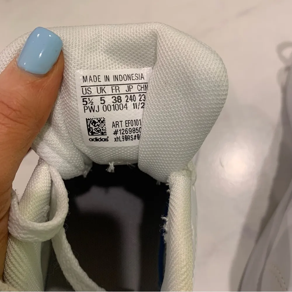 Adidas Grand Court Rose Gold and White Tennis Shoes Sneakers - Image 5