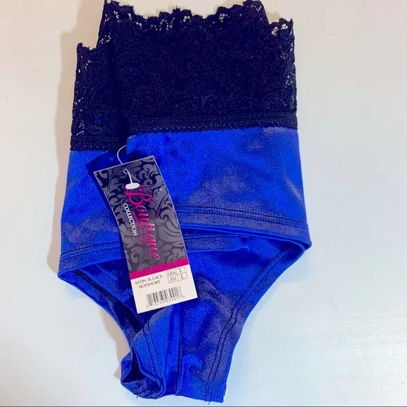 Oh la la Cheri Blue and‎ Black Satin and Lace Lingerie Set Size undefined - Image 13