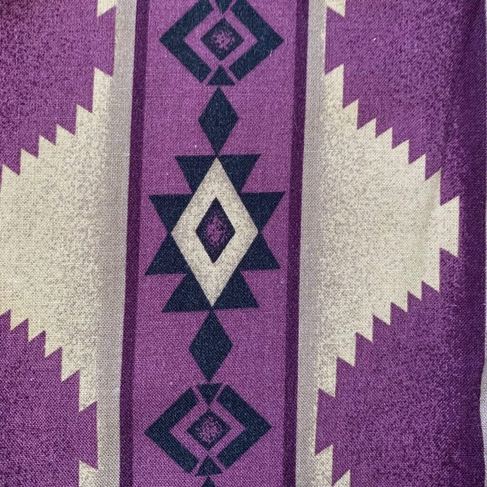 Vintage Roper Purple Tan Southwestern Aztec Western Button Up Shirt XL Boho Top Size 18 - Image 9