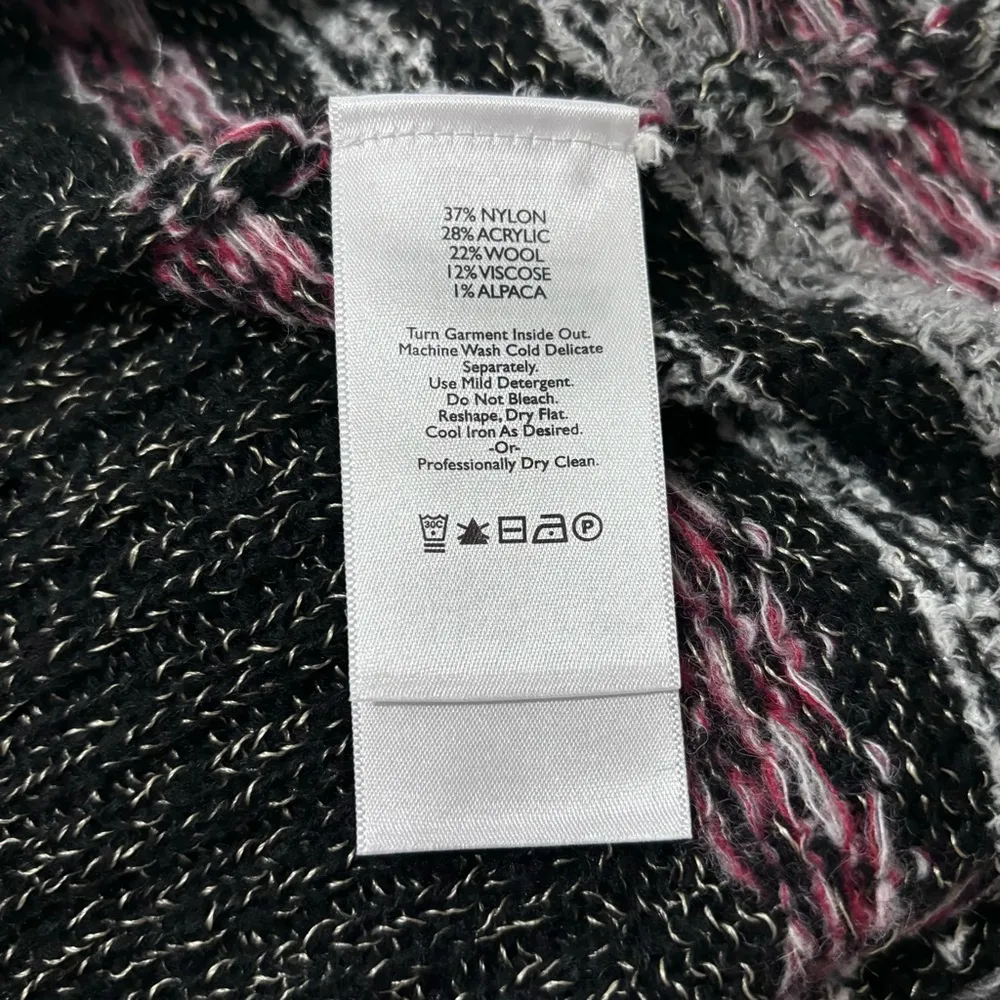 Women’s Eddie Bauer black pink stripe knit duster sweater vest size xl - Image 7