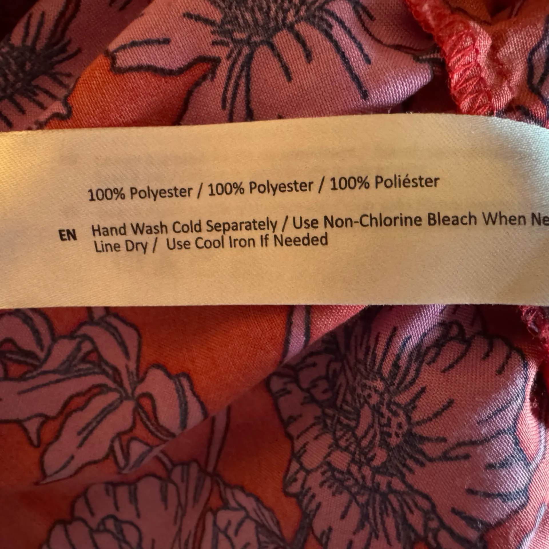 Band of Gypsies B.O.G. Collective Red & Pink Floral Flutter Sleeve Tie Dress XL - Image 6