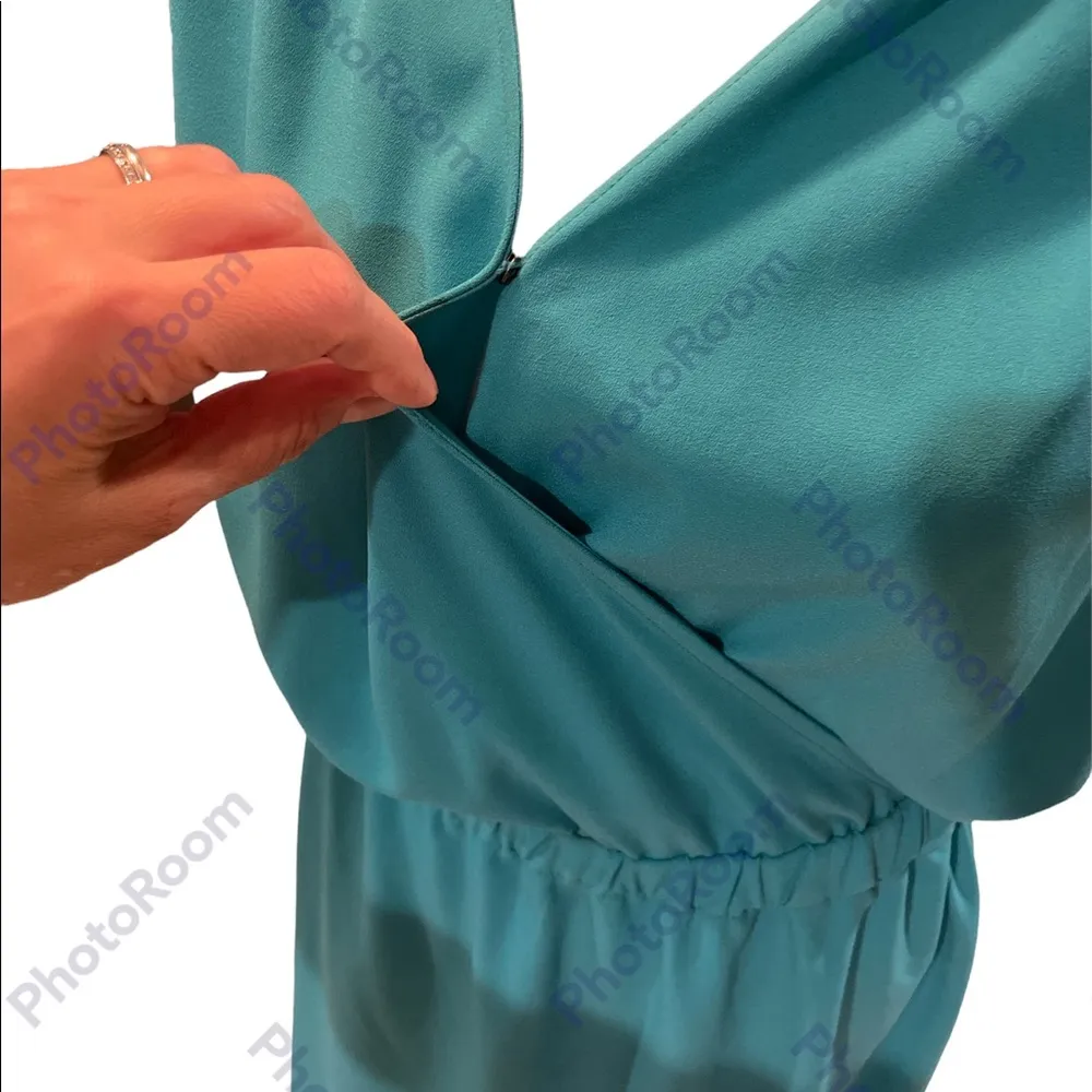 Turquoise Sleeveless Above the Knee Elastic Waist Dress Size XS - Image 6