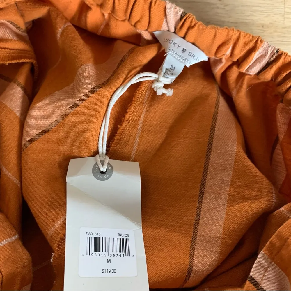 NWT  Blake Orange Strip Tie Back Wide Leg Jumpsuit M - Image 9