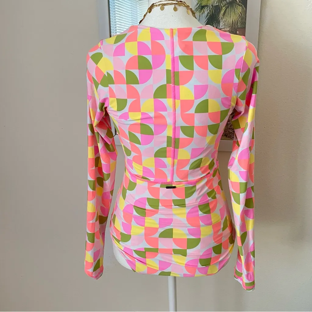 Maaji Chintz Floral Long Sleeve One Piece Zip Up Swimsuit Medium - Image 5