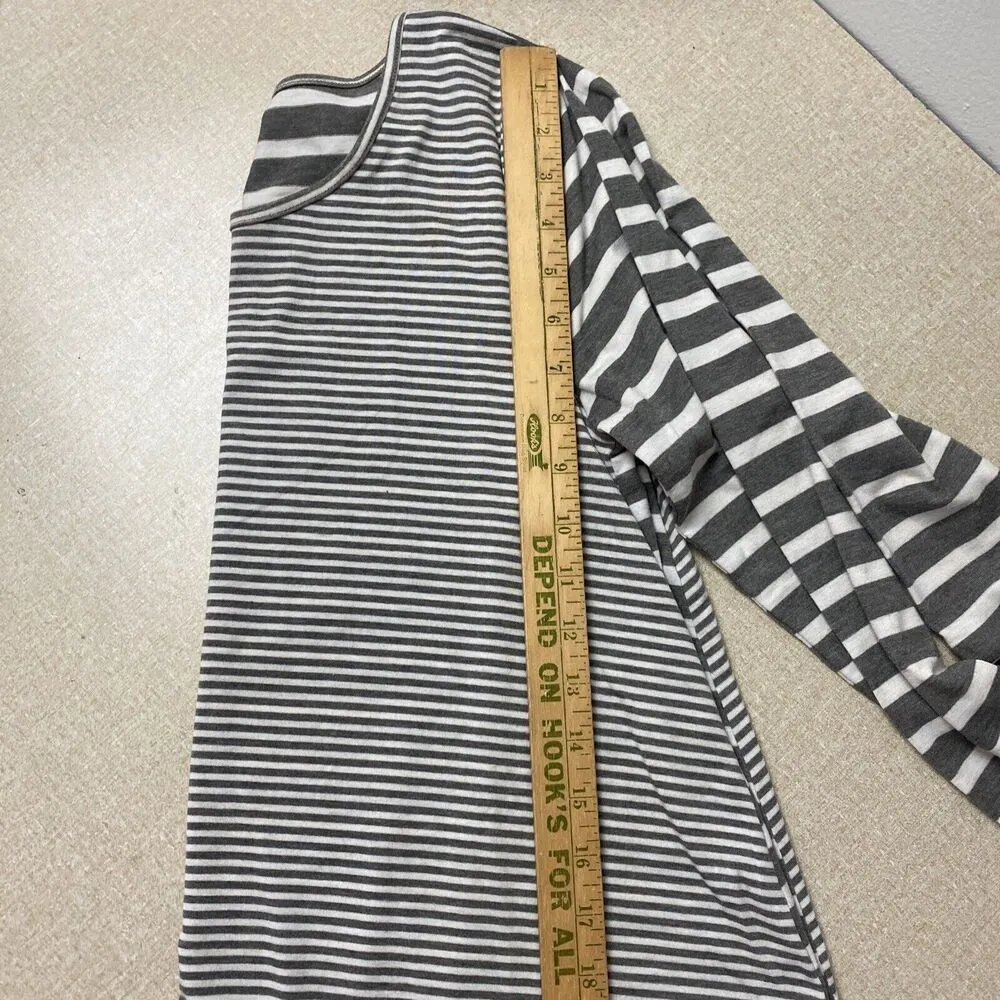 POOF Womens Oversized L Beige Stripe Tunic Comfort Soft Knit Long Sleeve Sweater - Image 13