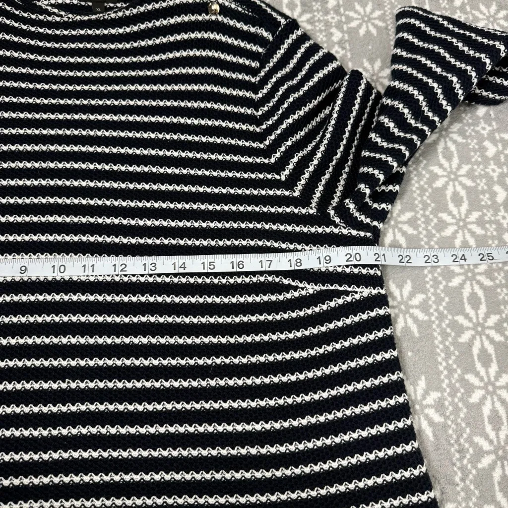 Talbots Navy & White Striped Nautical Knit Sweater‎ Size X-Large - Image 8