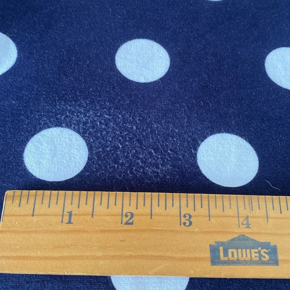 Crown & Ivy Split Neck Navy Blue White polka Dot 3/4 Sleeve Stretchy Dress Sz L - Image 8