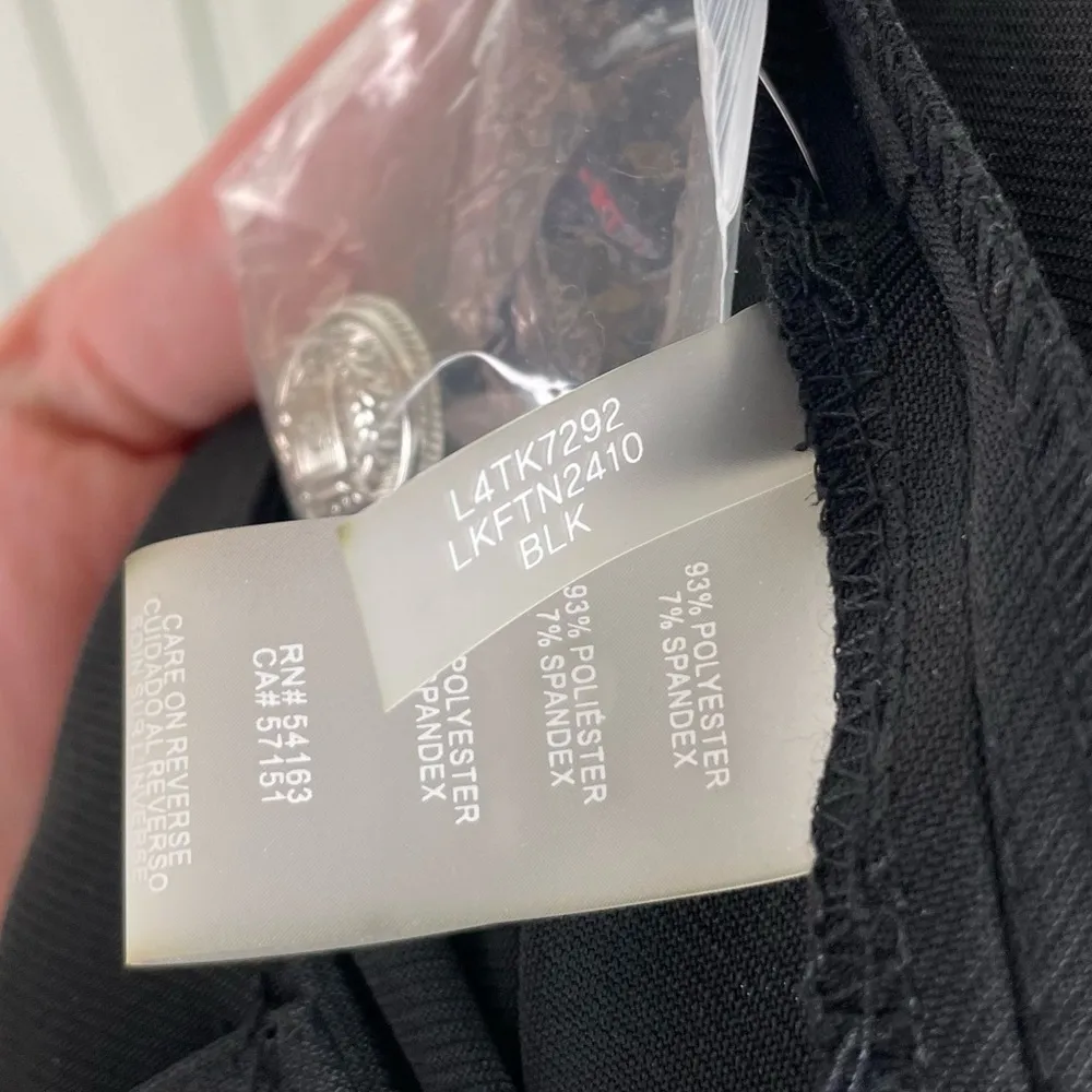 Karl Lagerfeld Women's Button-Front Ankle Pants Size 8 Black Wide Leg Sailor - Image 9