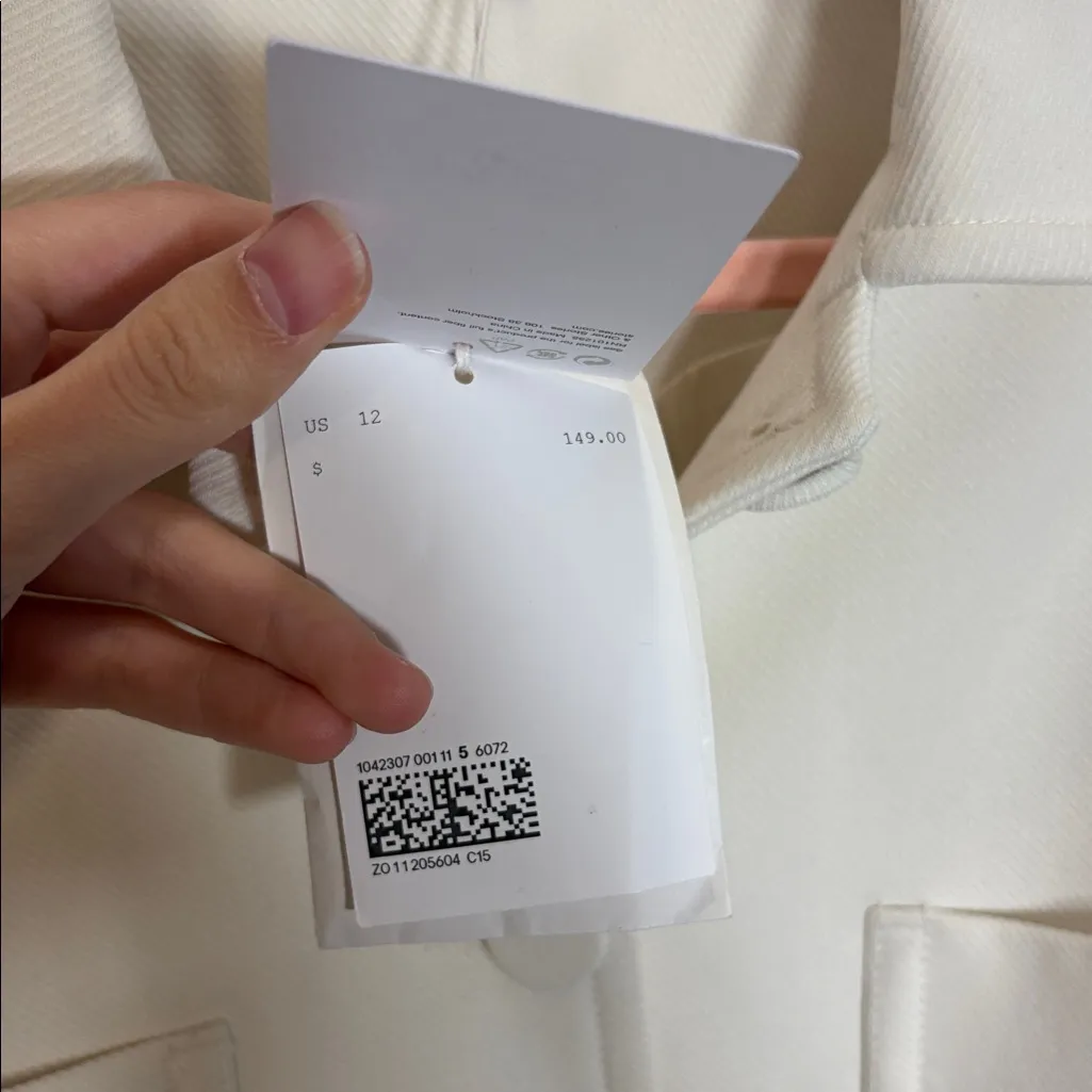 & Other Stories Belted Patch Pocket Jacket Cream Sz 12 NWT - Image 7