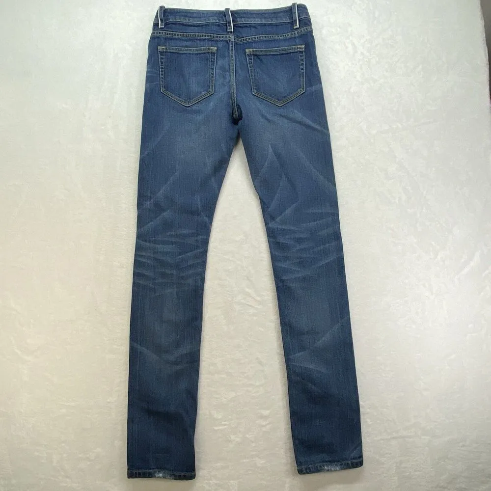 Elie Tahari Jeans‎ Women's 27 Blue Slim Straight Leg denim no size tag worn hem - Image 8