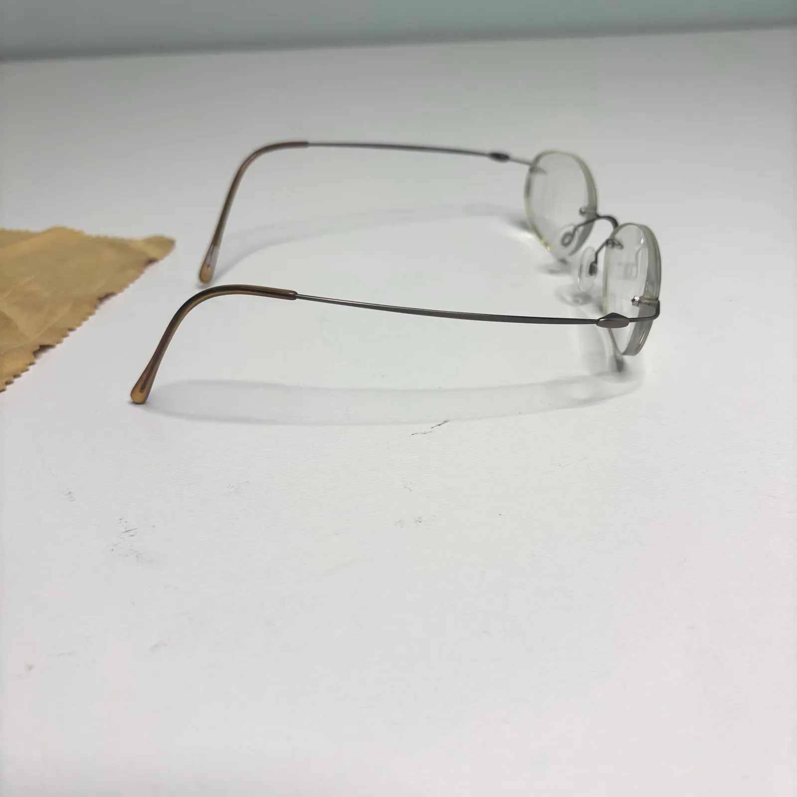 Norman Rockwell Retro Rimless Eyeglasses Brown - Image 3