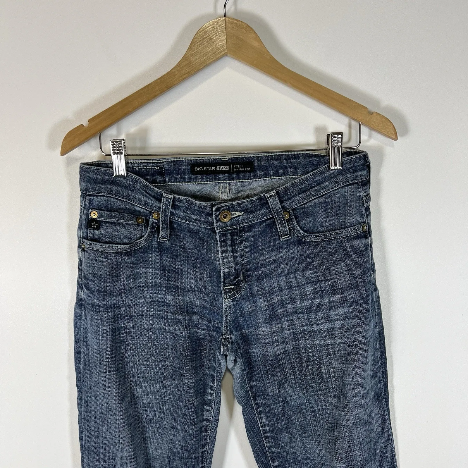 Big Star Jeans Womens Size 27L Blue Pride Low Rise Boot Cut Dark Wash western‎ - Image 3