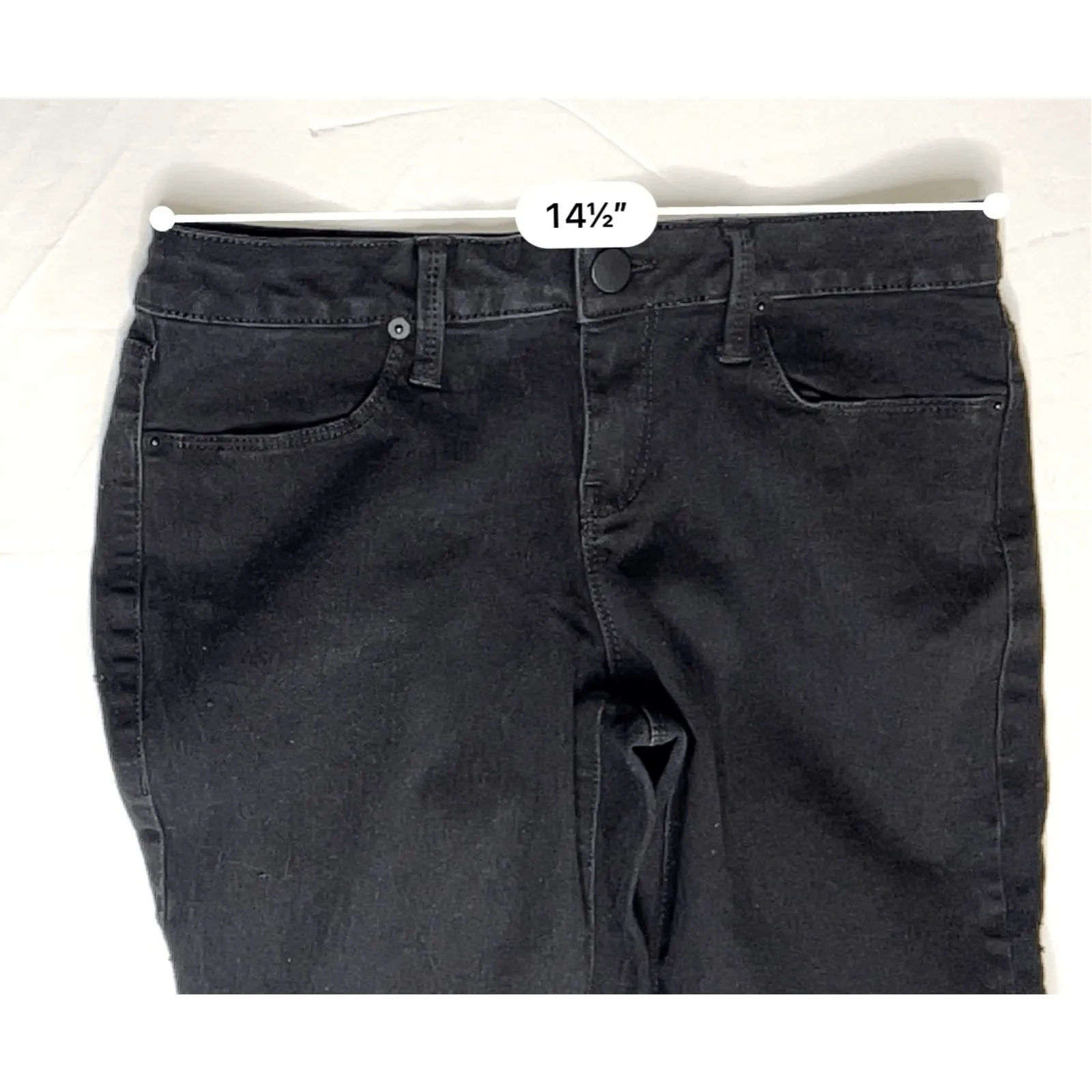 No Boundaries‎ Juniors Stretch Mid Rise Skinny Black Jeans 13 Goth Punk Casual - Image 3