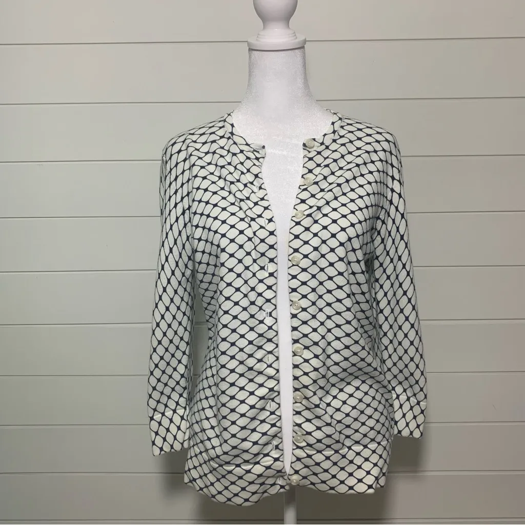 Isaac Mizrahi for Target white&blue sweater‎ 100%cotton Size M - Image 3